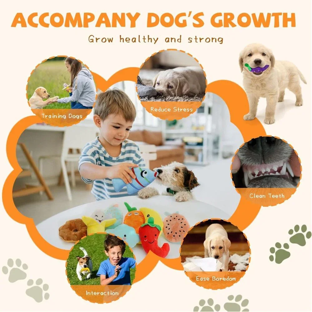 Cheerful 20-Pack Set - Included 4 Dog Bags, Plush Puppy Toys with Irresistibly C - Picture 4 of 6